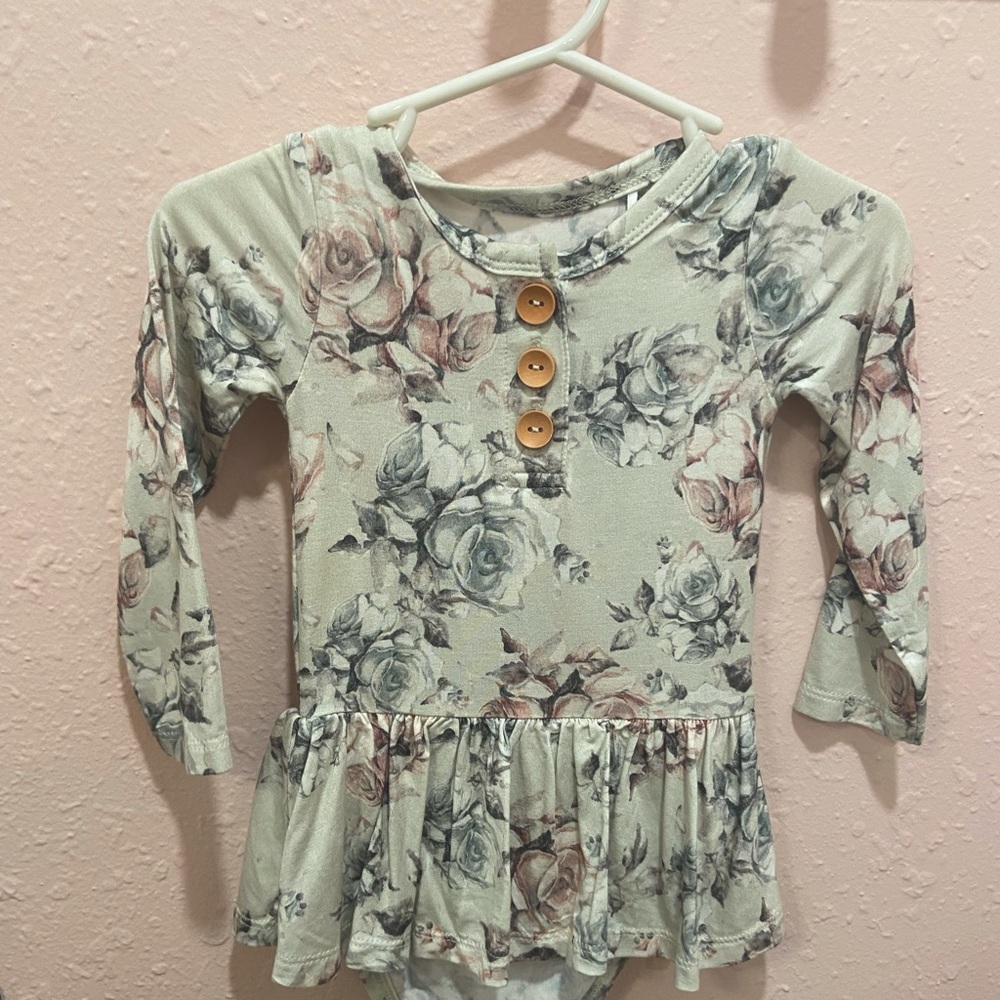 Posh peanut bamboo twirl skirt bodysuit